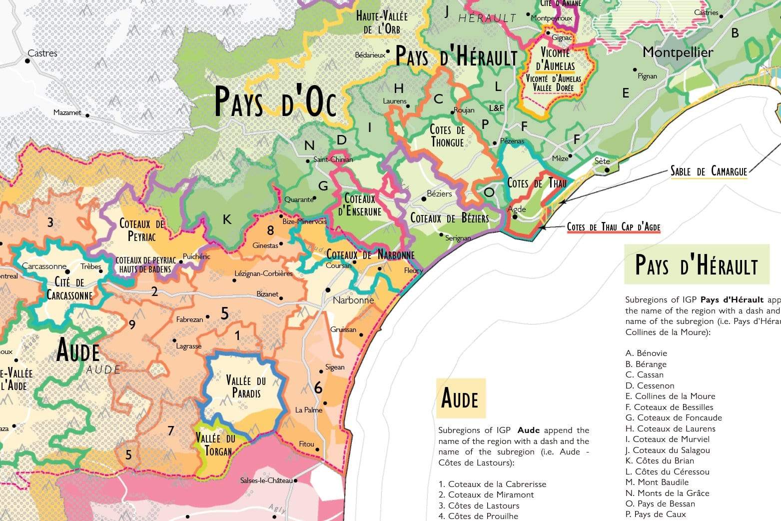 Wine Map of France - Digital Edition IGPs Detail