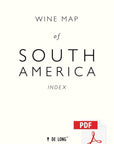 Wine Map of South America - Digital Edition Index
