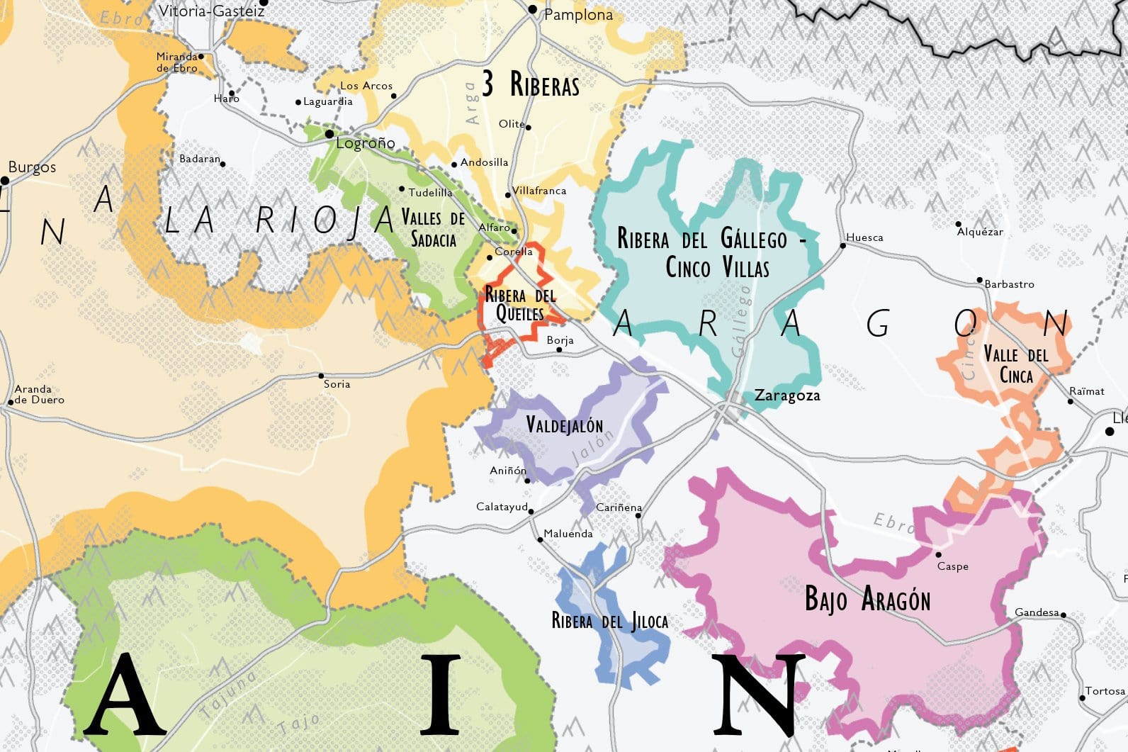 Wine Map of Spain &amp; Portugal - Digital Edition IGPs Detail