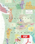 Wine Map of the Pacific Northwest - Digital Edition