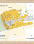 De Long Avize Grand Cru, Côte des Blancs map—framed, with Grand Cru vineyards in yellow and green.