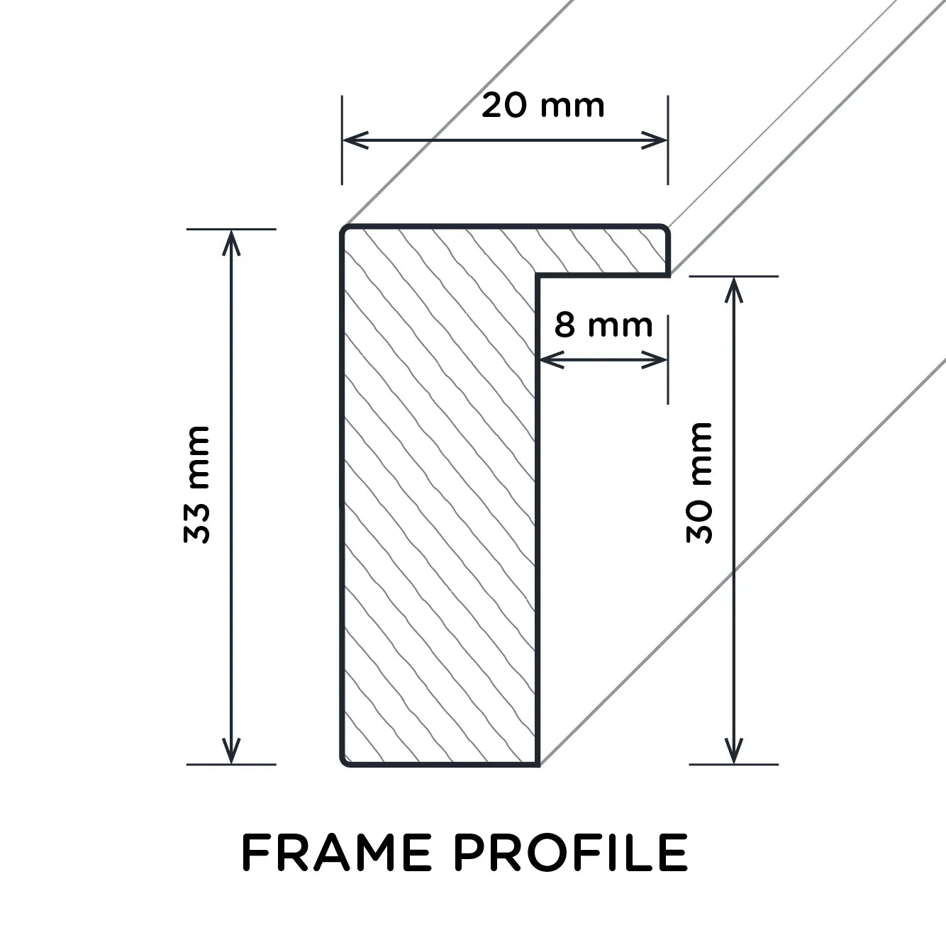 The De Long Wine Map of Australia Framed features a 33mm x 20mm wood profile—perfect for displaying your print.