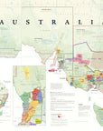 Map of Australia with wine regions labeled