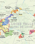 De Long Wine Map of France: Loire Valley with detailed subregions and appellations clearly illustrated.