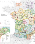The "Wine Map of France IGPs - Art Print" is an extra large, colorful map highlighting detailed IGPs like Pays d’Oc, Val de Loire, and Sud-Ouest. Includes a southern France inset and a key for region types.