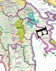 De Long Wine Map of Greece features colorful regions like Argolis, Arcadia, Laconia, and Corinth.