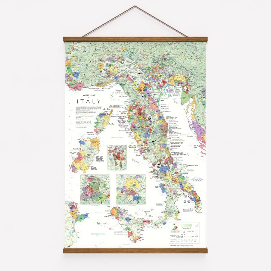 Wine Map of Italy framed
