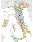 De Long’s Wine Map of Italy IGTs Framed displays colorful IGT regions with labeled names and boundaries.