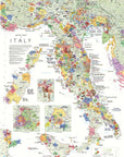 Wine Map of Italy displays the country's wine regions in color, naming regions, DOC/DOCG zones, cities, rivers, and featuring inset maps for islands. Includes legend and scale—a must-have for Italian wine lovers.