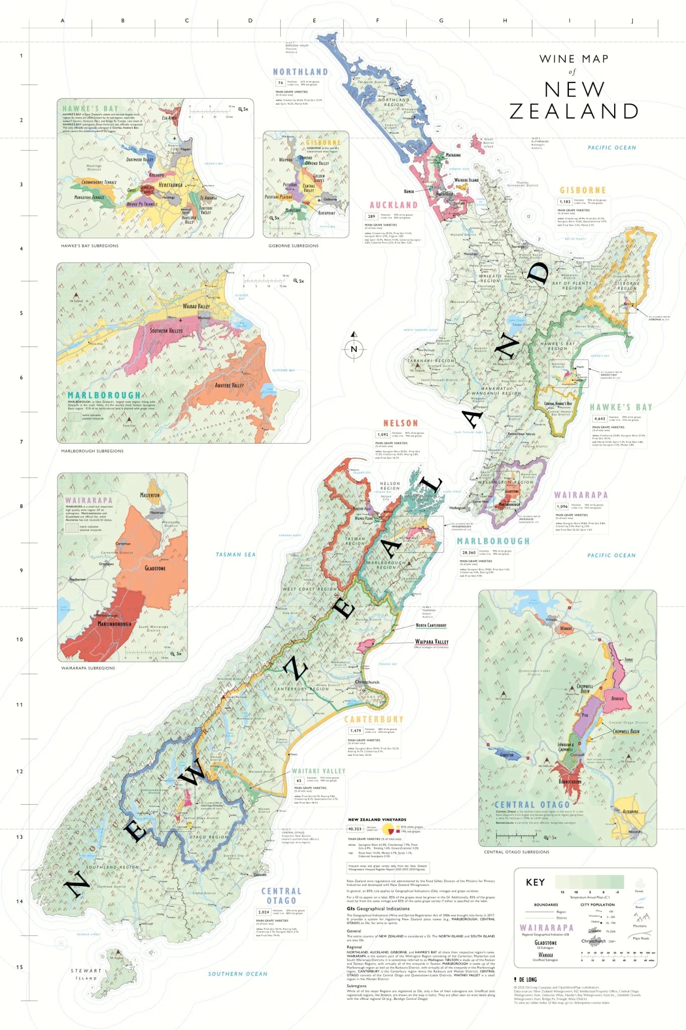 Wine Map Of New Zealand De Long wine-map-of-new-zealand-de-long
