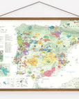 Wine Map of Spain and Portugal Framed