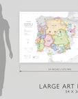 Wine Map of Spain & Portugal IGPs - Art Print