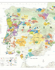 De Long Wine Map of Spain & Portugal Framed, 24x36", features colorful wine regions and major cities labeled.