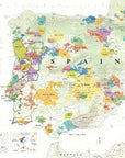De Long Wine Map of Spain & Portugal on premium uncoated paper, highlighting Iberian wine regions.