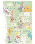 De Long Wine Map of the Pacific Northwest Framed features Oregon, Washington AVAs & British Columbia in color.