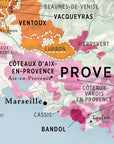 De Long Wine Regions of France Vino One map highlights Marseille, Toulon, Ventoux, and nearby wine areas in Provence.