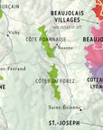 De Long Wine Regions of France Vino One map highlights Beaujolais, Coteaux du Lyonnais, and more near Lyon.