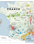 De Long Wine Regions of France Vino One Framed map features Bordeaux, Burgundy, Champagne, and more.