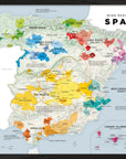 De Long's Wine Regions of Spain Vino One Framed map shows Spain's major wine regions in color with labels and a side legend.