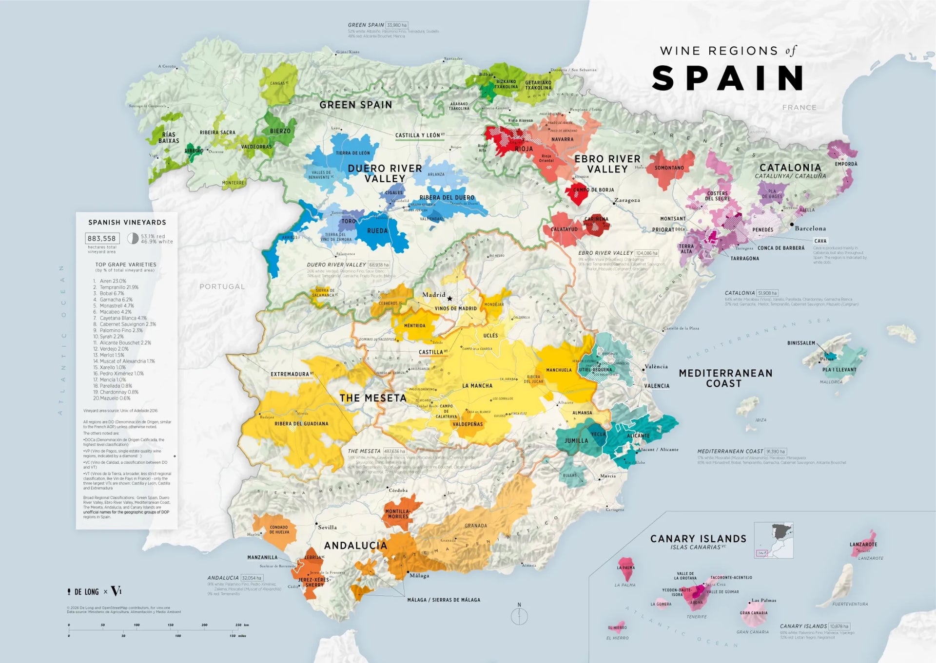 Wine Regions of Spain Vino One - A2