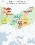 Wine Map of Austria and Hungary - Digital Version