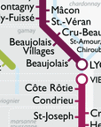 Metro Wine Map of France Detail | De Long
