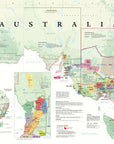 Wine Map of Australia Bookshelf Edition Map