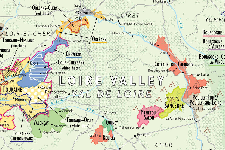Wine Map of France detail