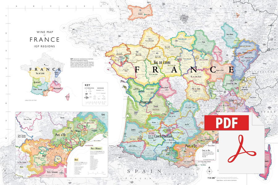 Wine Map of France, French Wine Regions Map, Carte De Vins De France, Wine  Gift 