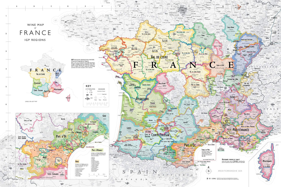 Wine Map of France - Bookshelf Edition