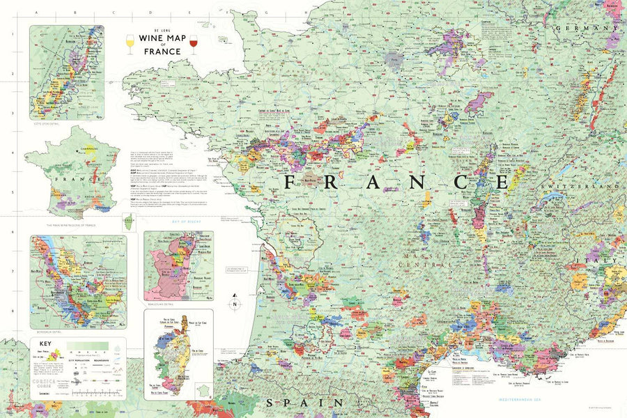 Wine Maps of the World France | De Long