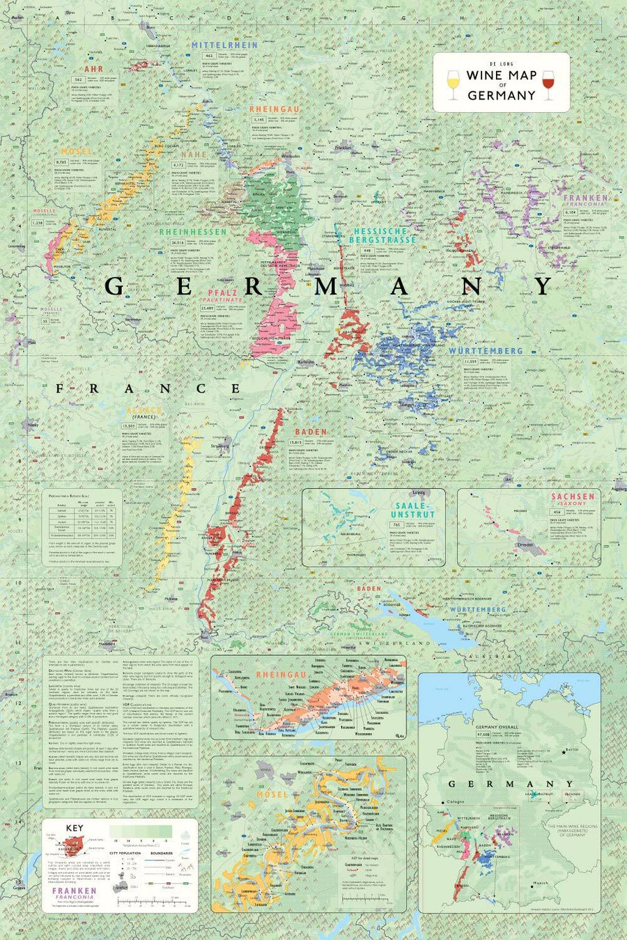 Wine Maps of the World Germany | De Long