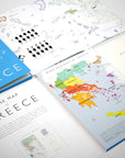Wine Map of Greece Bookshelf Edition Open