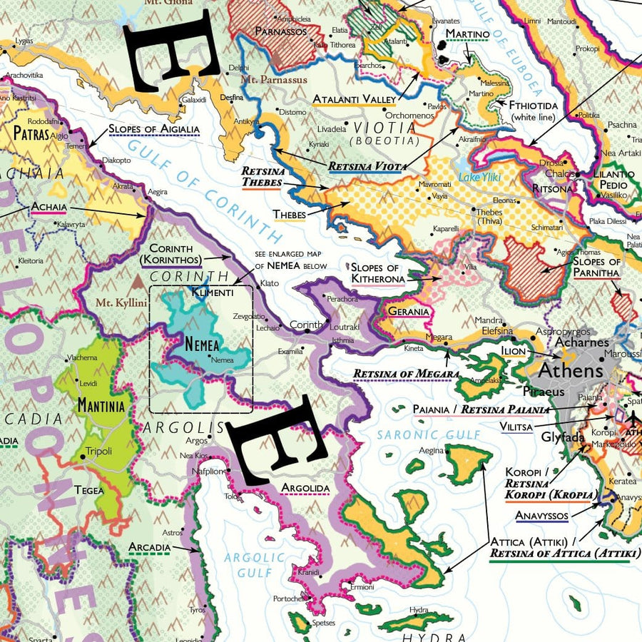Wine Map of Greece - Digital Edition Detail