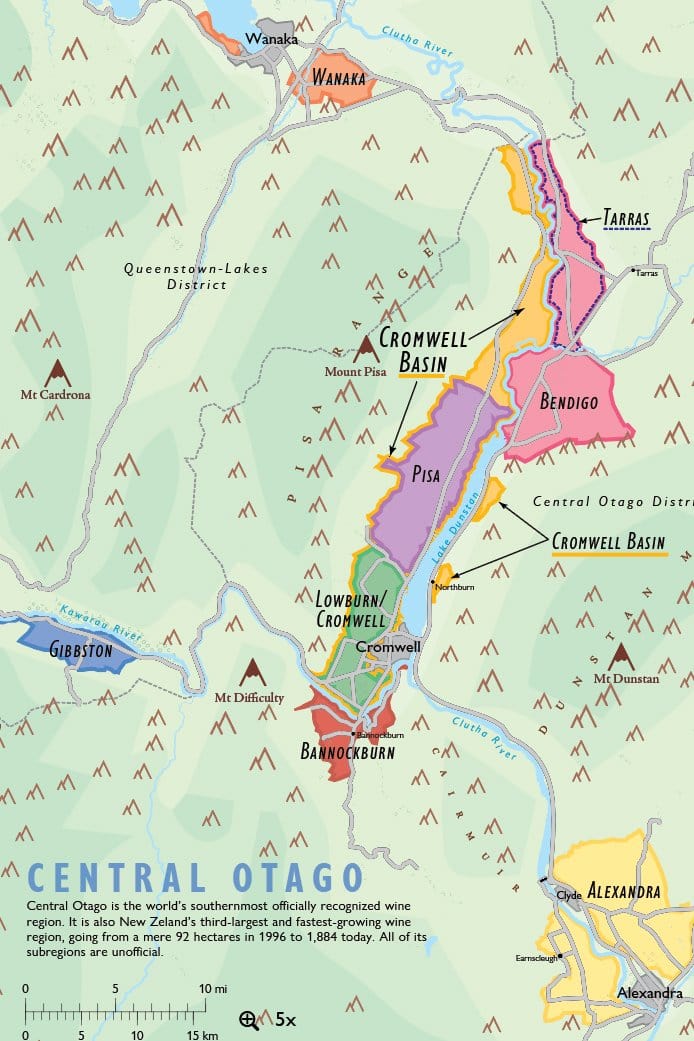 Wine Map of New Zealand - Digital Edition Detail
