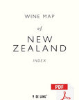 Wine Map of New Zealand - Digital Edition Index
