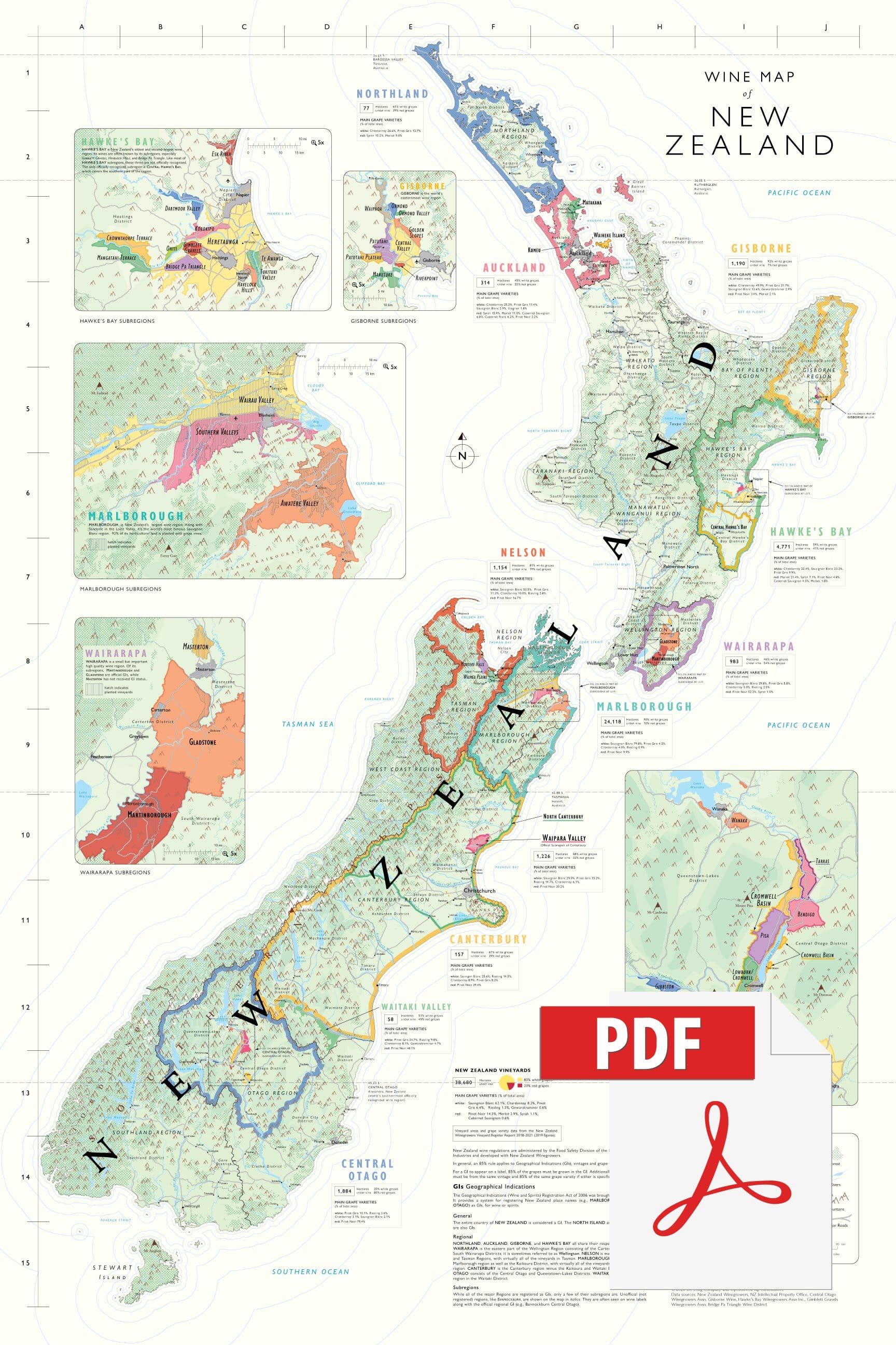 Wine Map of New Zealand - Digital Edition