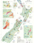 Wine Map of New Zealand Bookshelf Edition Map