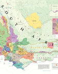 Wine Map of South Africa Bookshelf Edition Map