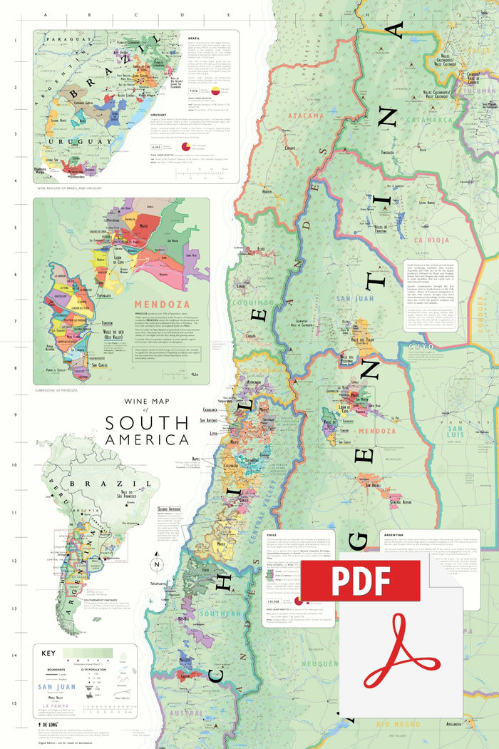 Wine Map of South America - Digital Edition