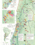 Wine Map of South America Bookshelf Edition Map