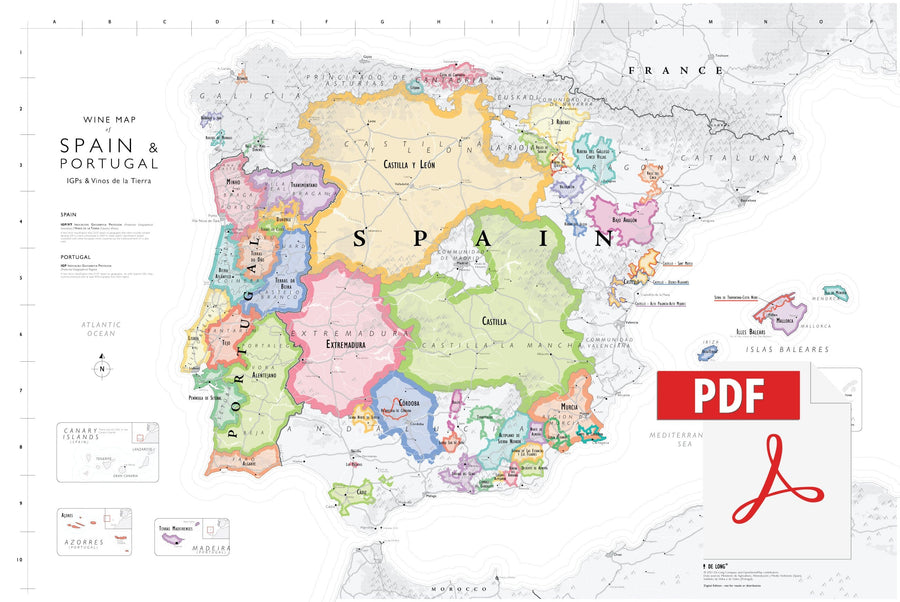 Wine Map of Spain & Portugal - Digital Edition IGPs