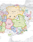 Wine Map of Spain & Portugal - Bookshelf Edition IGP regions