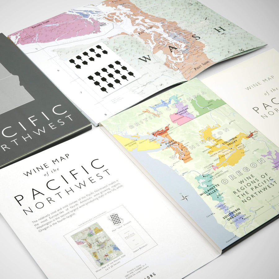 Wine Map of the Pacific Northwest Bookshelf Edition Open