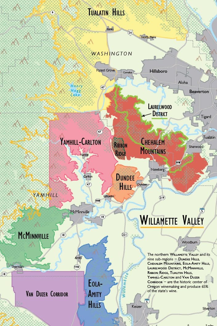 Wine Map of the Pacific Northwest - Digital Edition Detail