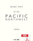 Wine Map of the Pacific Northwest - Digital Edition Index